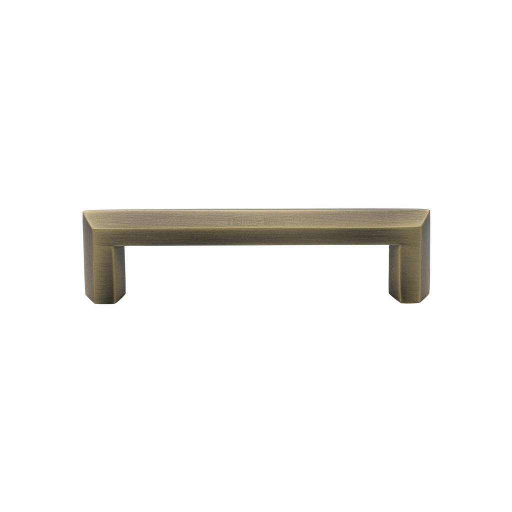 Heritage Brass Cabinet Pull Hammered Wide Metro Design 101mm CTC Polished Chrome Finish 1