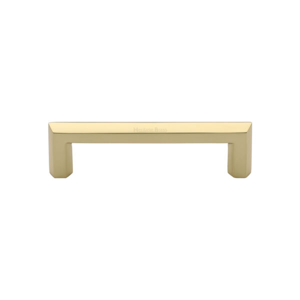 Heritage Brass Cabinet Pull Hammered Wide Metro Design 101mm CTC Satin Brass Finish 1