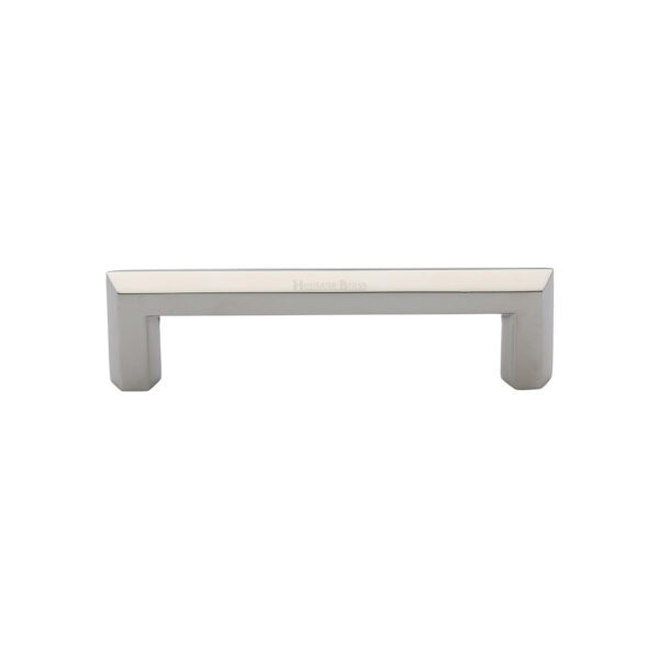 Heritage Brass Cabinet Pull Hammered Wide Metro Design 101mm CTC Satin Nickel Finish 1