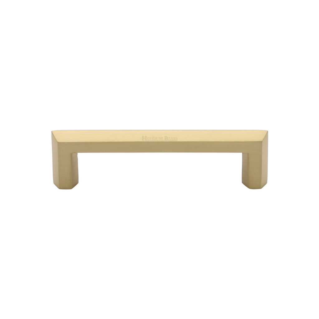 Heritage Brass Cabinet Pull Hammered Wide Metro Design 128mm CTC Antique Brass Finish 1