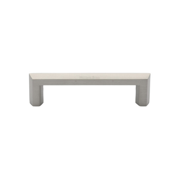 Heritage Brass Cabinet Pull Hammered Wide Metro Design 128mm CTC Polished Brass Finish 1