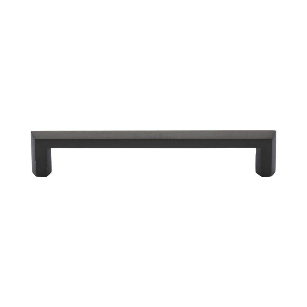 Heritage Brass Cabinet Pull Hammered Wide Metro Design 128mm CTC Polished Nickel Finish 1