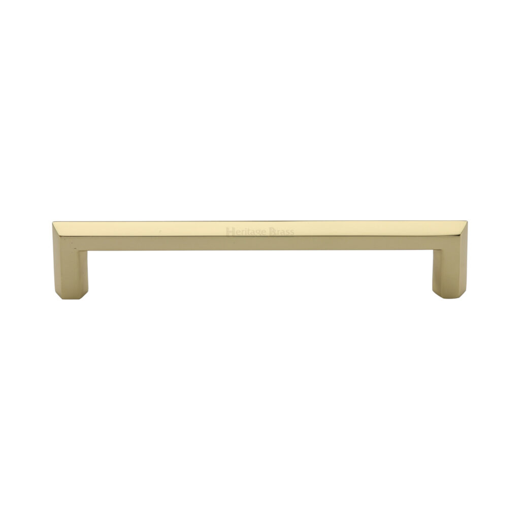 Heritage Brass Cabinet Pull Hammered Wide Metro Design 128mm CTC Satin Brass Finish 1