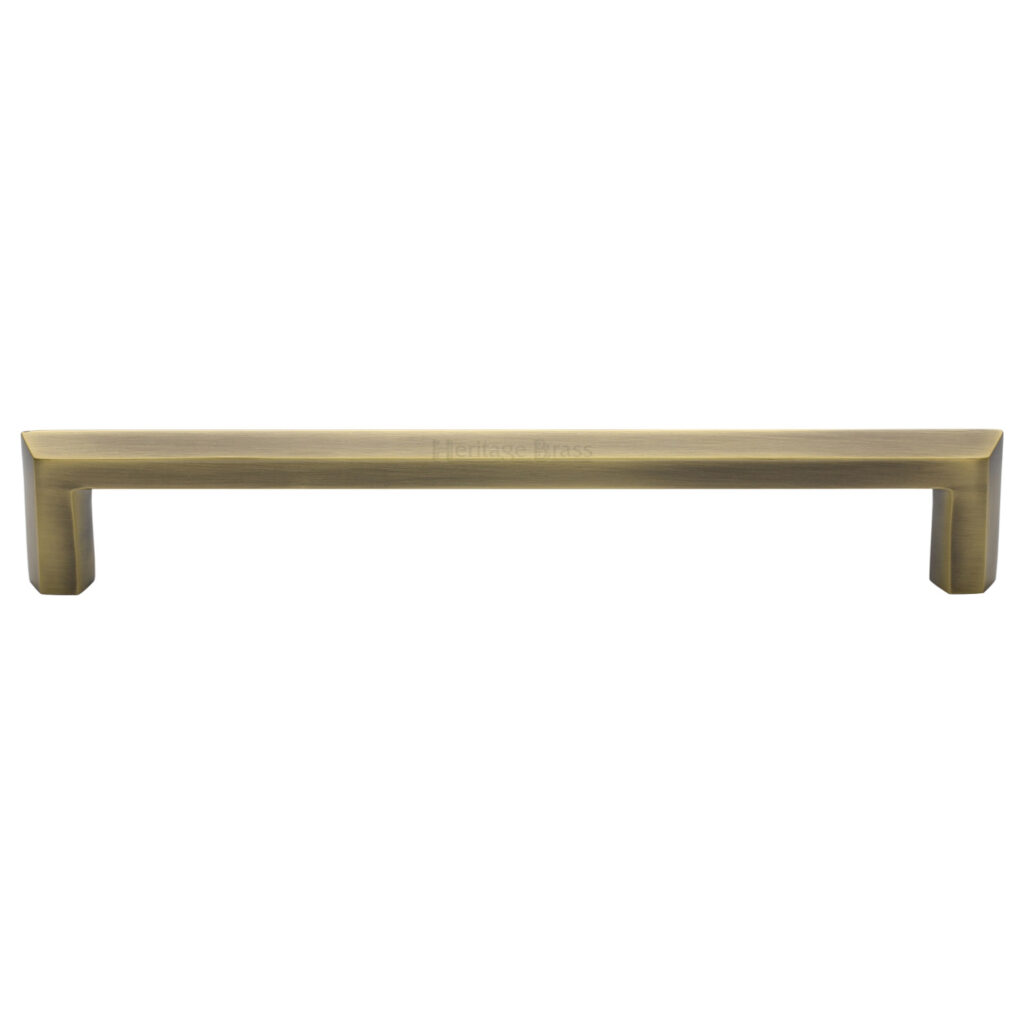 Heritage Brass Cabinet Pull Hammered Wide Metro Design 192mm CTC Polished Chrome Finish 1