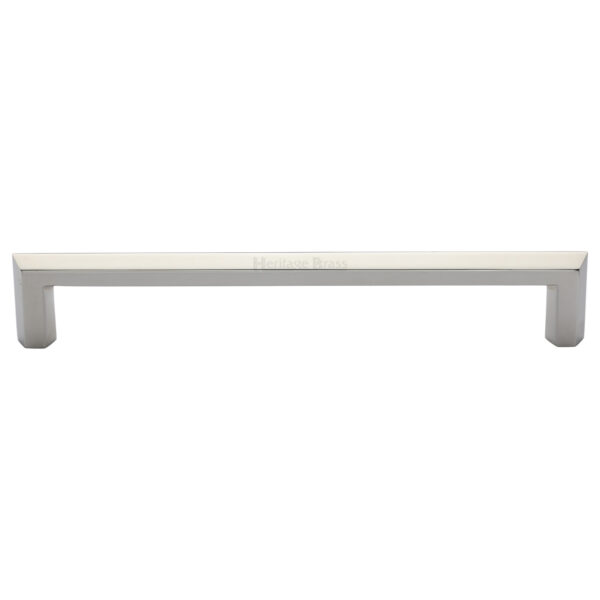 Heritage Brass Cabinet Pull Hammered Wide Metro Design 192mm CTC Satin Nickel Finish 1