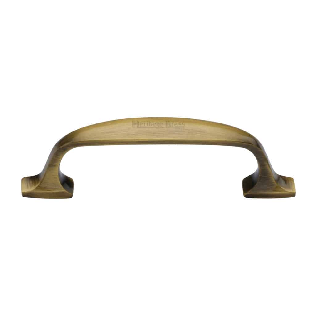 Heritage Brass Door Handle Lever Latch on Round Rose Century Design Satin Brass Finish 1