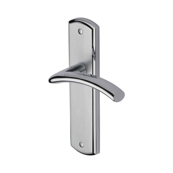 Heritage Brass Door Handle Lever Latch Deco Design Satin Nickel Finish 1