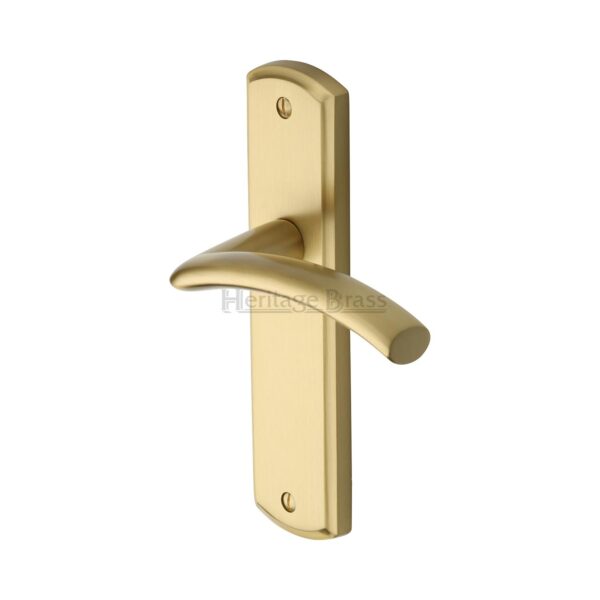 Heritage Brass Door Handle for Bathroom Deco Design Satin Nickel Finish 1