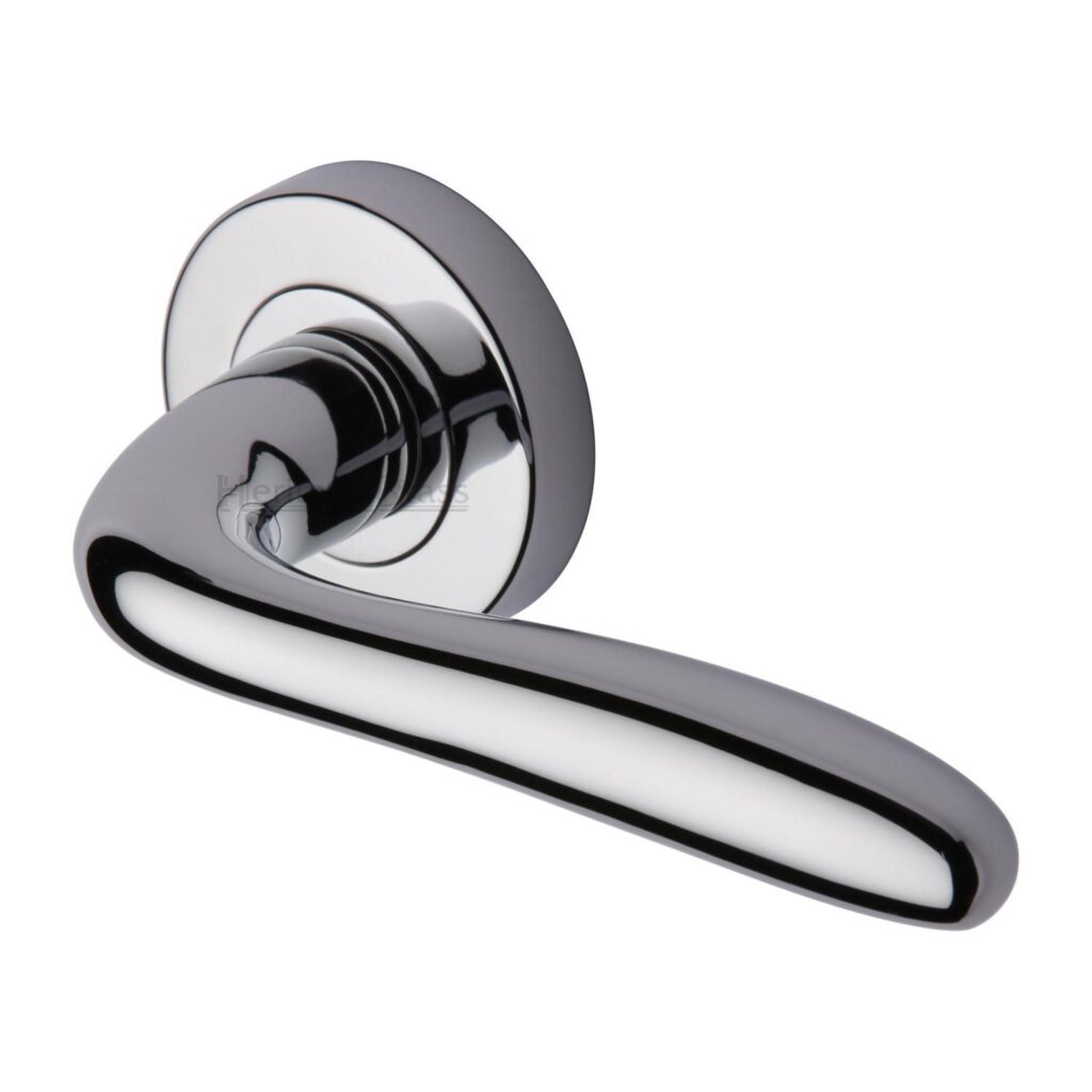 Heritage Brass Door Handle Lever Latch Diplomat Design Polished Brass Finish 1