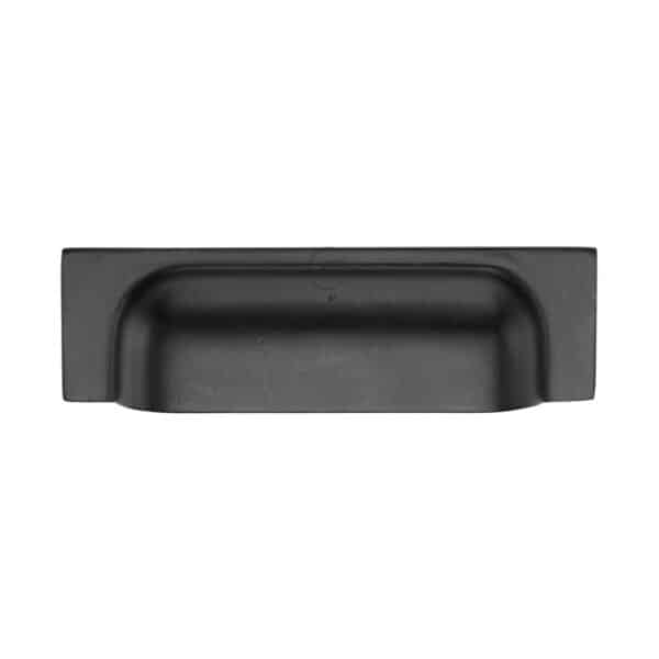 Black Iron Rustic Door Handle Euro Profile Plate Hadley Design 1