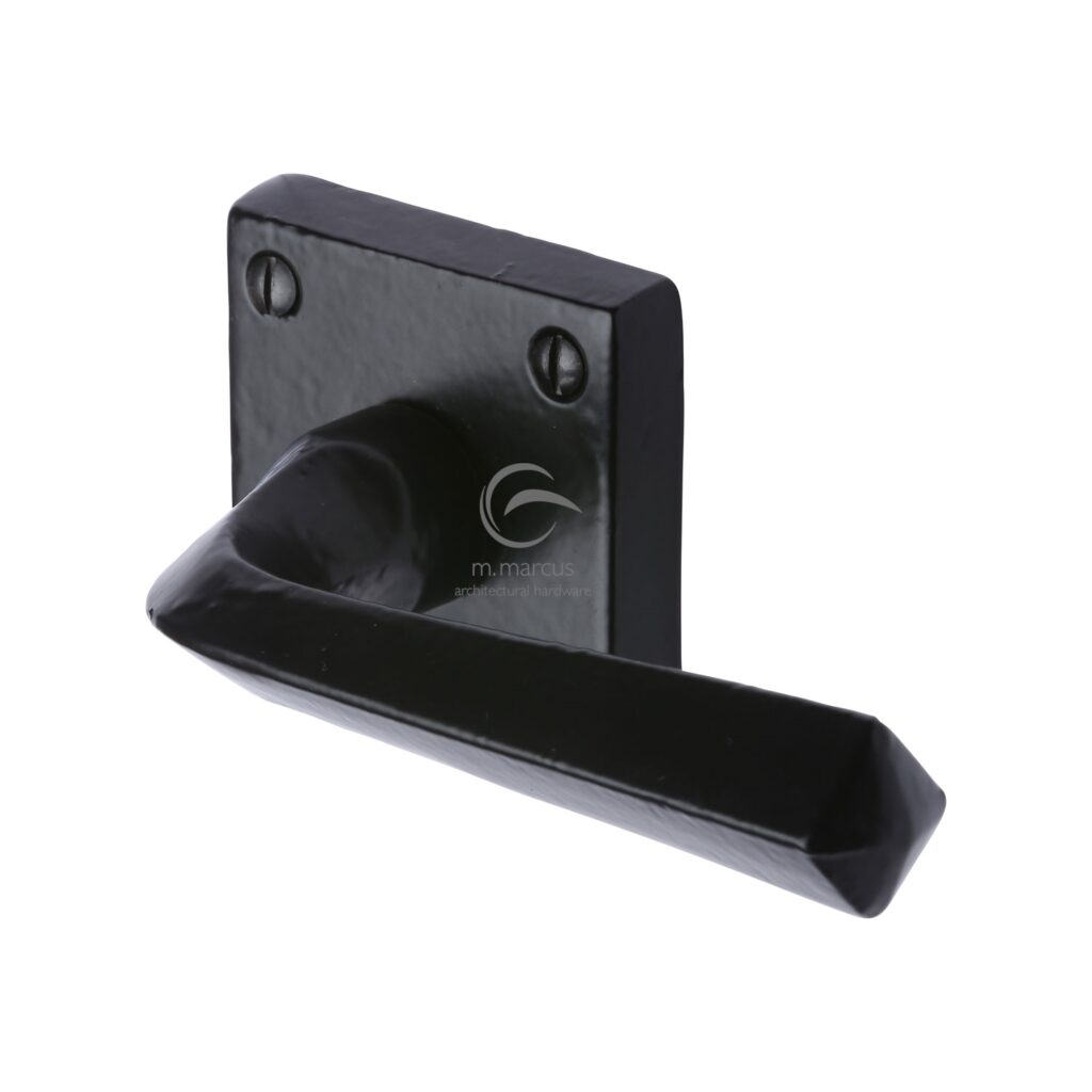 Black Iron Rustic Ring Handle Gate Latch 1