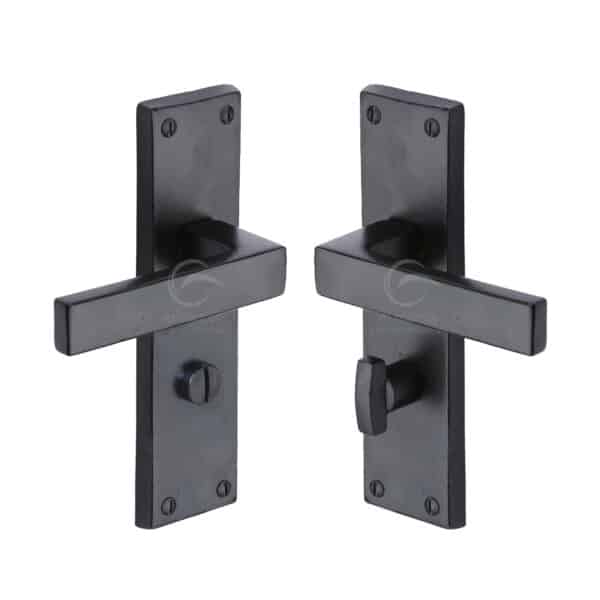 Black Iron Rustic Door Handle Bathroom Set Ludlow Design 1