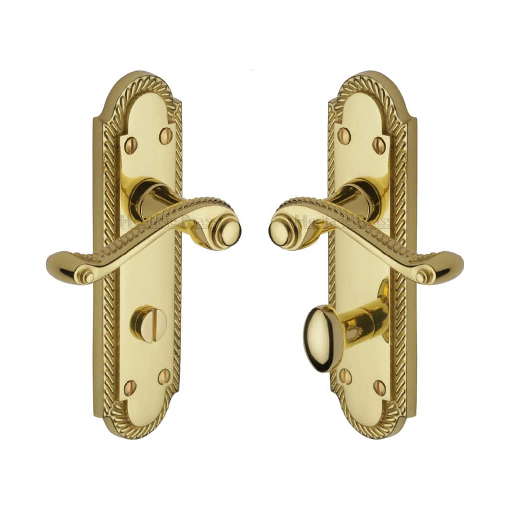 Heritage Brass Door Handle for Euro Profile Plate Howard Design Satin Brass Finish 1
