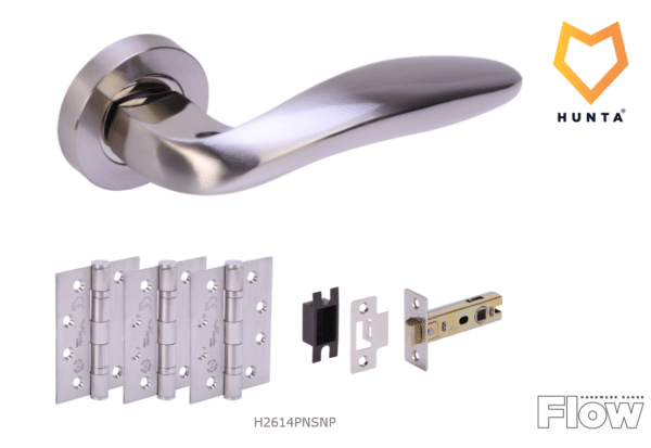 Alexander & Wilks - Spitfire Reeded Lever on Round Rose - Polished Nickel 1