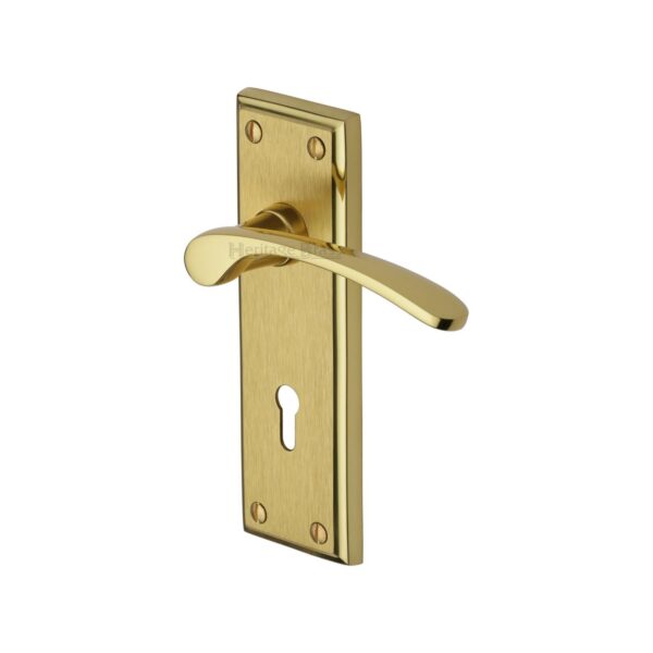 Heritage Brass Door Handle Lever Lock Metro Design Antique Brass Finish 1