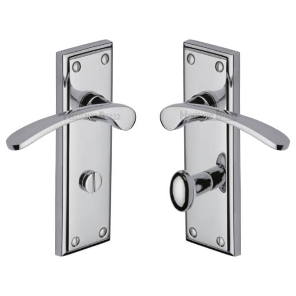 Heritage Brass Door Handle Lever Latch Metro Design Polished Nickel Finish 1