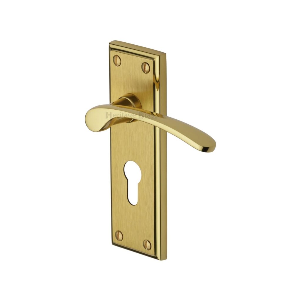 Heritage Brass Door Handle for Bathroom Metro Design Antique Brass Finish 1