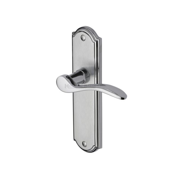 Heritage Brass Door Handle for Euro Profile Plate Metro Design Satin Brass Finish 1