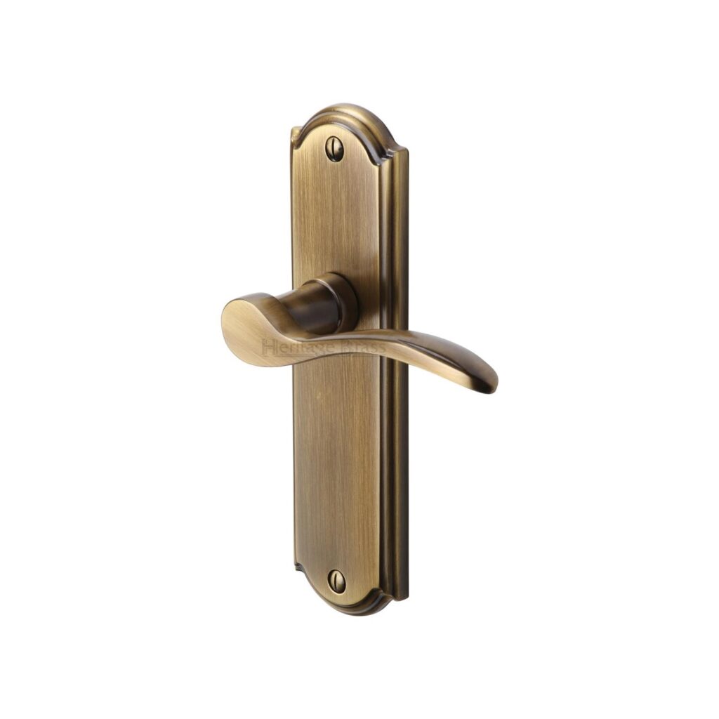 Heritage Brass Door Handle for Euro Profile Plate Metro Design Satin Nickel Finish 1