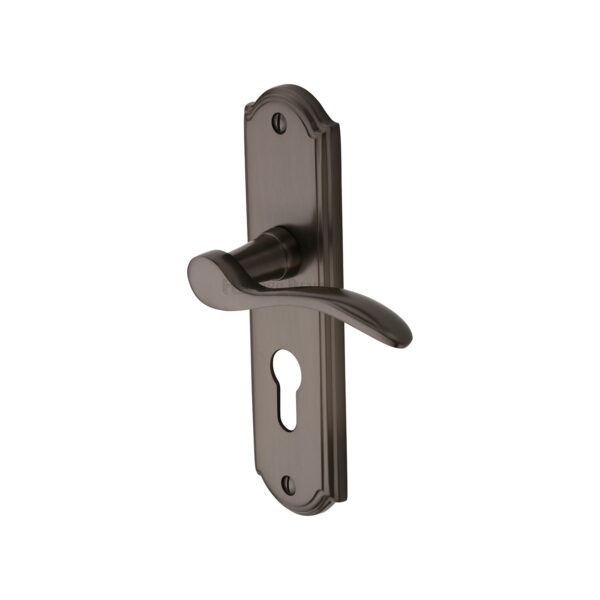 Heritage Brass Door Handle Lever Latch Verona Small Design Satin Nickel Finish 1