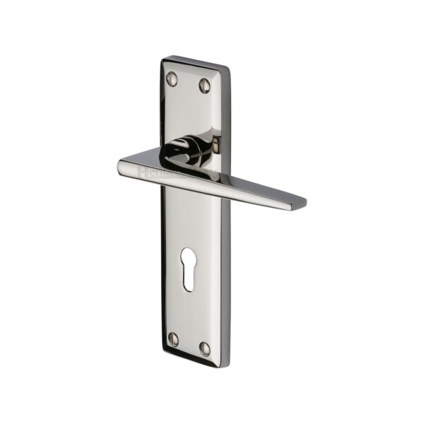 Heritage Brass Door Handle for Bathroom Algarve Design Polished Chrome Finish 1