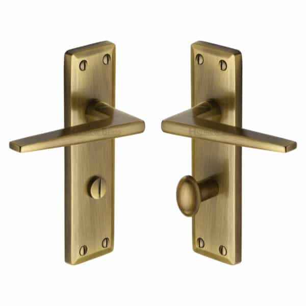 Heritage Brass Door Handle Lever Latch Lisboa Design Matt Bronze Finish 1