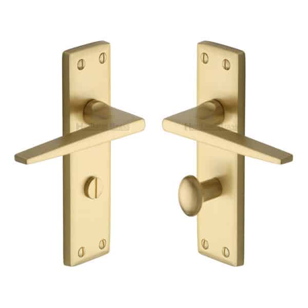 Heritage Brass Door Handle for Bathroom Lisboa Design Jupiter Finish 1