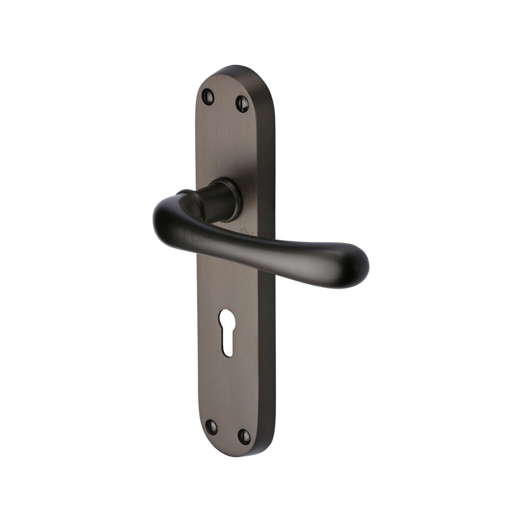 Heritage Brass Multi-Point Door Handle Lever Lock Colonial RH Design Matt Bronze Finish 1