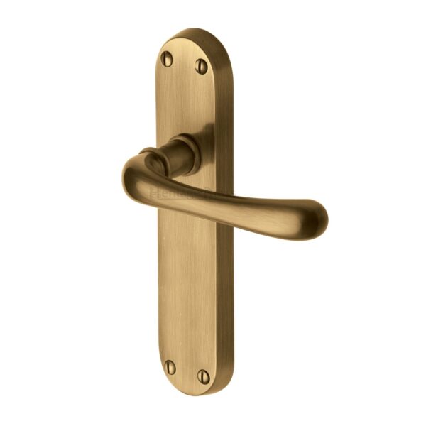 Heritage Brass Multi-Point Door Handle Lever Lock Bauhaus LH Design Antique Brass Finish 1