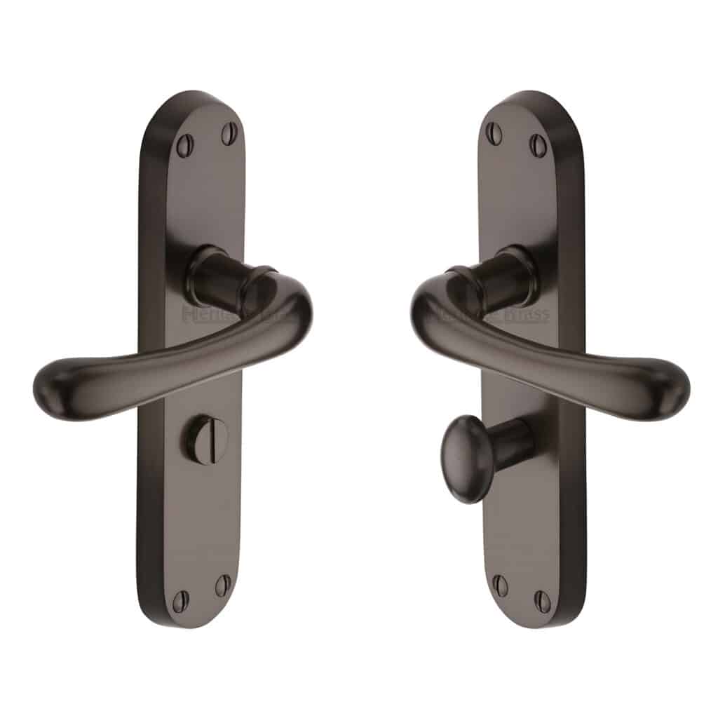 Heritage Brass Multi-Point Door Handle Lever Lock Bauhaus RH Design Matt Bronze Finish 1