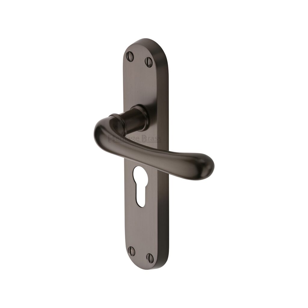 Heritage Brass Multi-Point Door Handle Lever Lock Gio LH Design Matt Bronze Finish 1