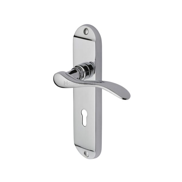 Heritage Brass Multi-Point Door Handle Lever Lock Gio RH Design Polished Chrome Finish 1