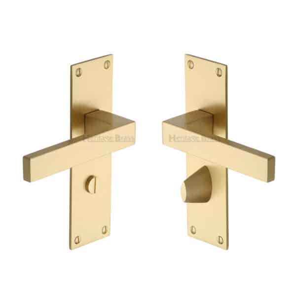 Heritage Brass Cabinet Pull Metro Design with Plate 96mm CTC Matt Bronze/Satin Nickel Finish 1