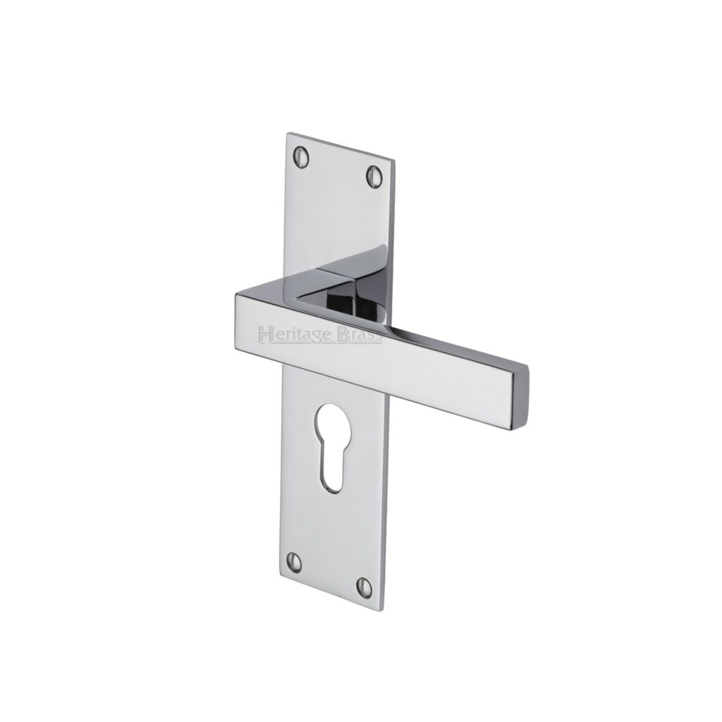 Heritage Brass Cabinet Pull Metro Design with Plate 96mm CTC Polished Nickel Finish 1