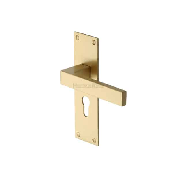 Heritage Brass Cabinet Pull Metro Design with Plate 96mm CTC Satin Chrome Finish 1