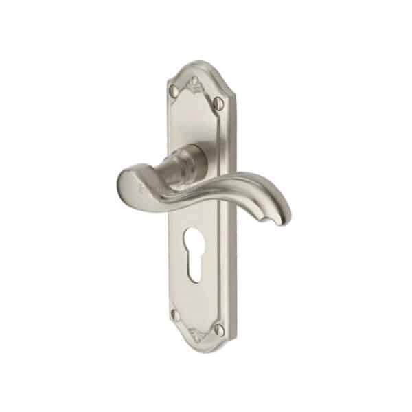 Project Hardware Door Handle Lever Lock Luca Design Satin Nickel Finish 1