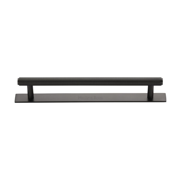 Rustic Dark Bronze Cabinet Pull Handle On Plate 178mm 1