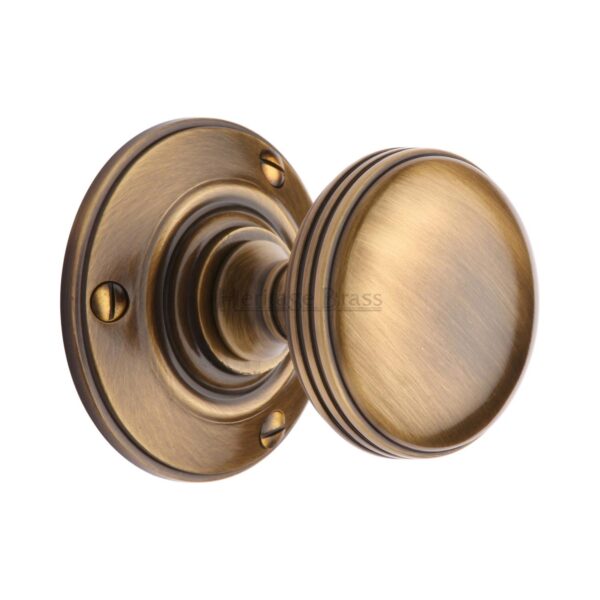 Heritage Brass Door Handle Lever Lock Sandown Design Mercury Finish 1