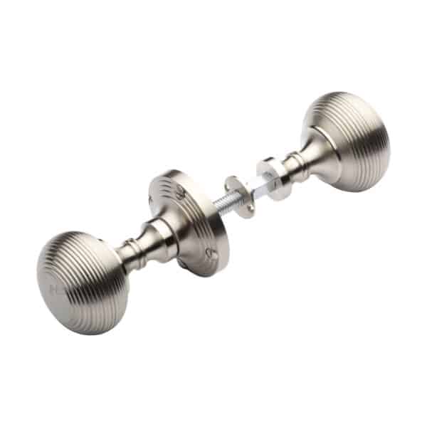 Heritage Brass Door Handle for Euro Profile Plate Sandown Design Polished Nickel Finish 1