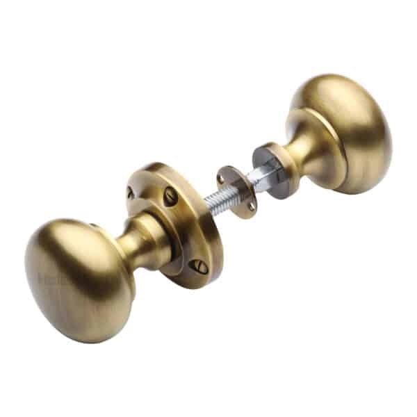 Heritage Brass Door Handle for Euro Profile Plate Sandown Design Patina Finish 1