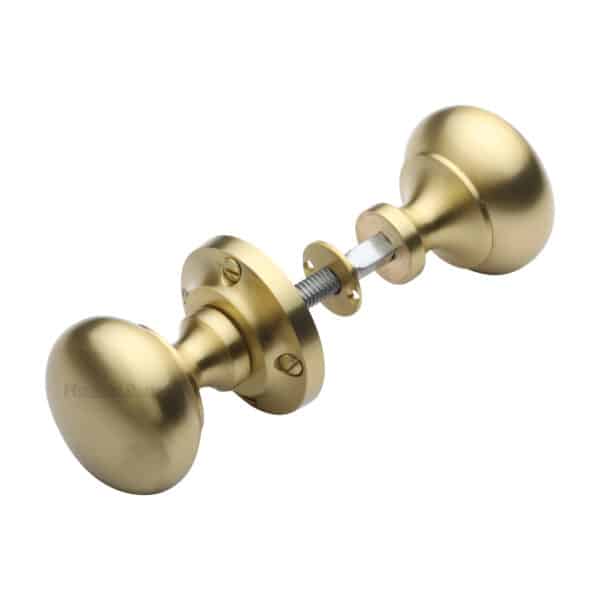 Heritage Brass Door Handle Lever Latch Saturn Design Apollo Finish 1