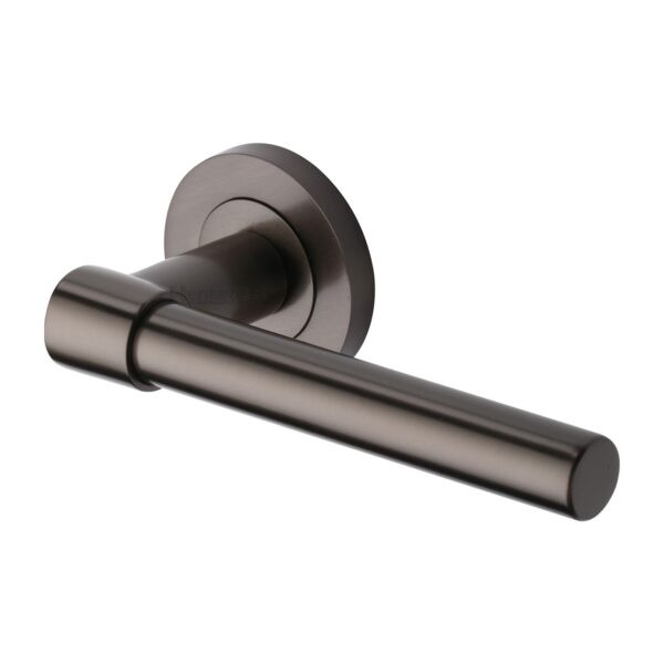 Sorrento Door Handle Lever Latch on Round Rose Salo Design Apollo Finish 1