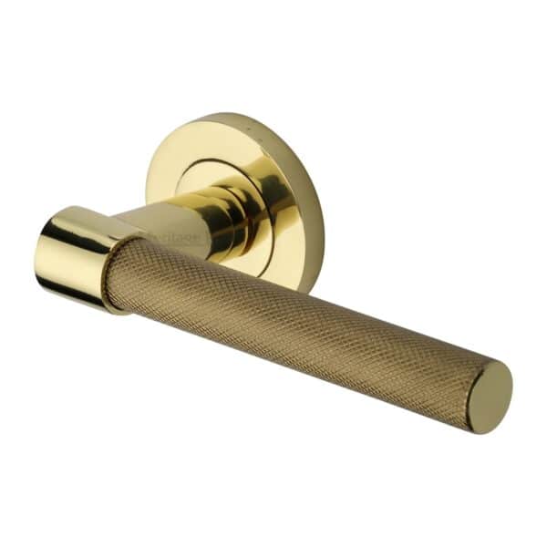 Sorrento Door Handle Lever Latch on Round Rose Lugano Design Satin Chrome Finish 1