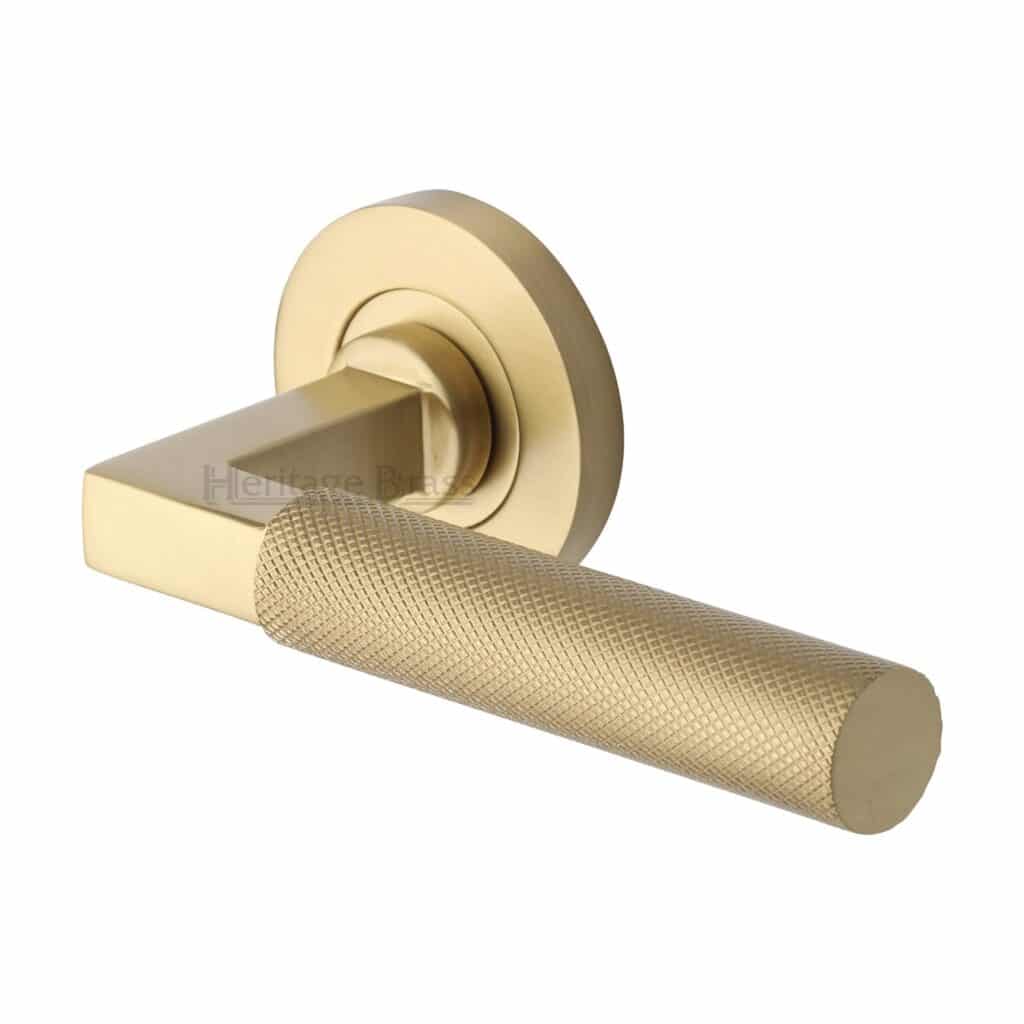 Sorrento Door Handle Lever Latch Aurora Design Satin Chrome Finish 1