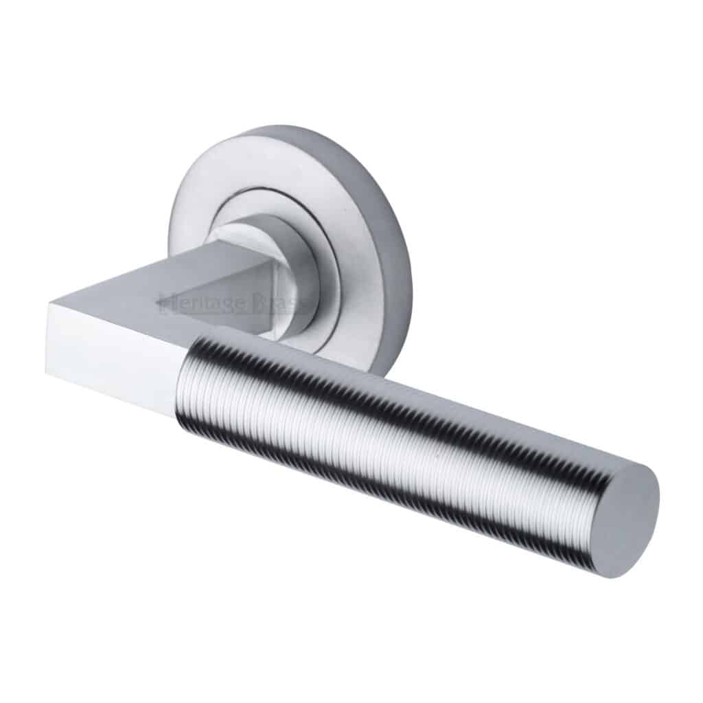 Sorrento Door Handle Lever Latch Atlanta Design Satin Chrome Finish 1