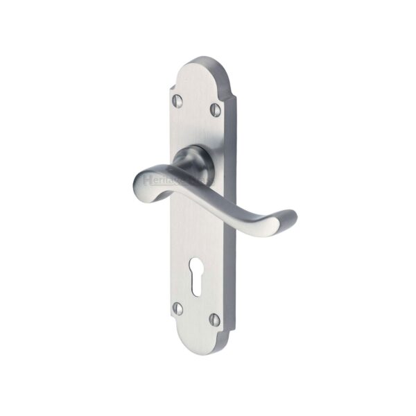 Sorrento Door Handle Lever Latch on Square Rose Laguna Square Design Polished Chrome Finish 1