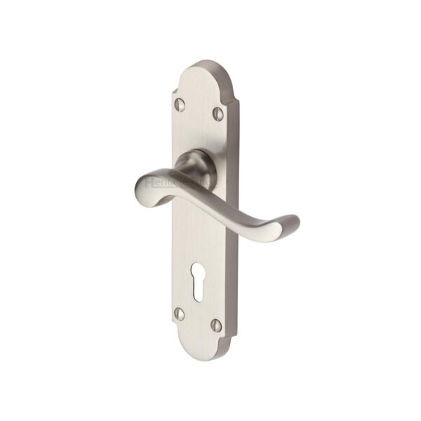 Sorrento Door Handle Lever Latch on Square Rose Laguna Square Design Satin Chrome Finish 1