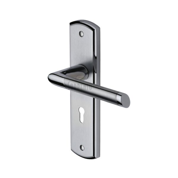 Heritage Brass Euro Profile Cylinder Escutcheon Satin Chrome finish 1