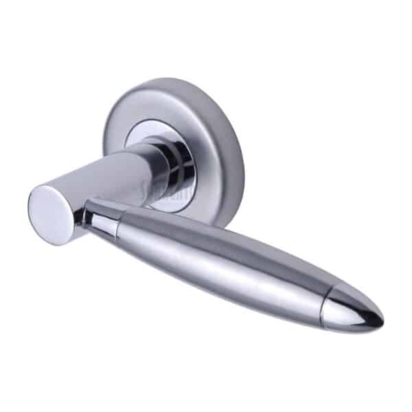 Heritage Brass Door Handle Lever Latch on Square Rose Delta Square Design Matt Bronze Finish 1