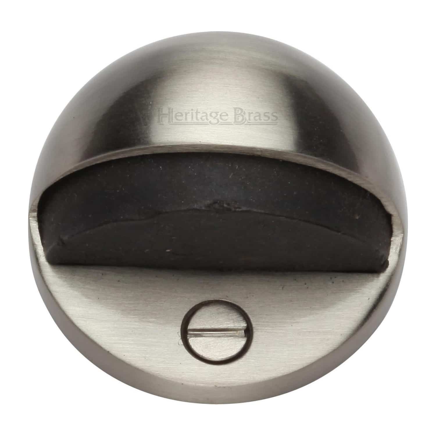 Heritage Brass Shielded Door Stop Satin Nickel finish Handles At Heart